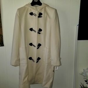 Wool cream coat size 14